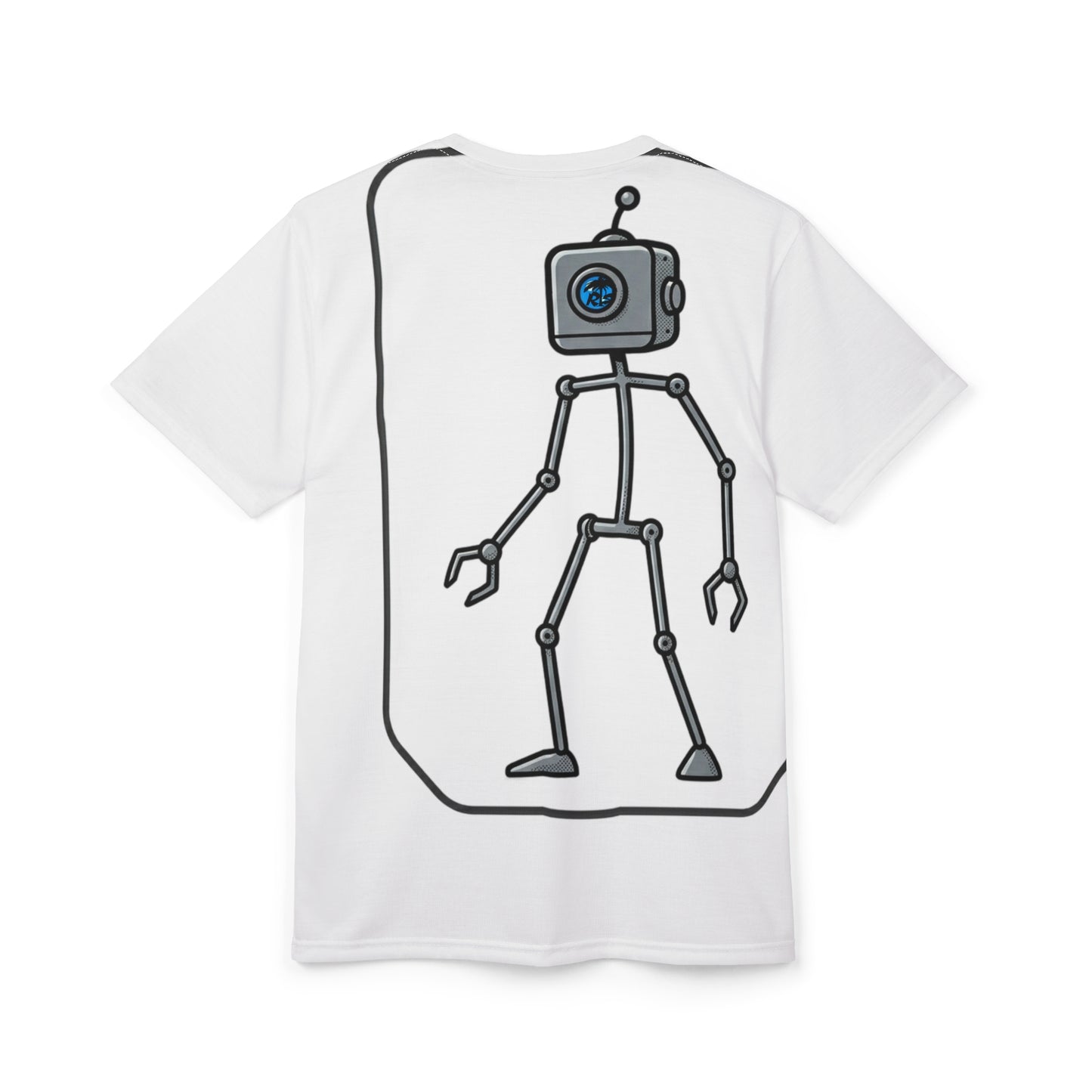 Robot Graphic Tee — 'Runthrustutation' All-Over Print