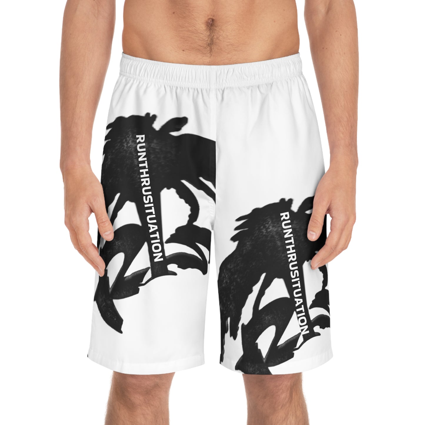 Men's Board Shorts - Runthrustuation AOP - Beach Wear, Summer Swim, Casual Shorts, Vacation Essentials, Stylish Swimwear