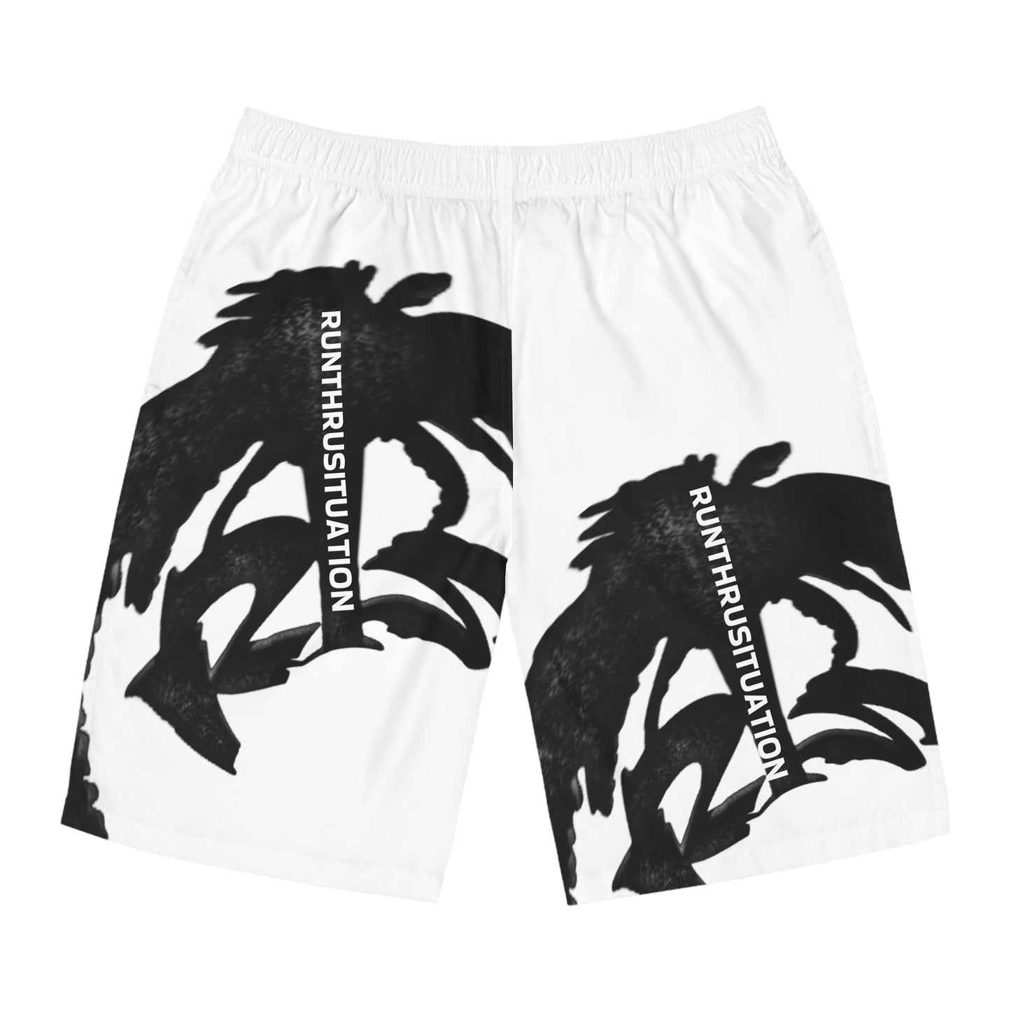 Men's Board Shorts - Runthrustuation AOP - Beach Wear, Summer Swim, Casual Shorts, Vacation Essentials, Stylish Swimwear