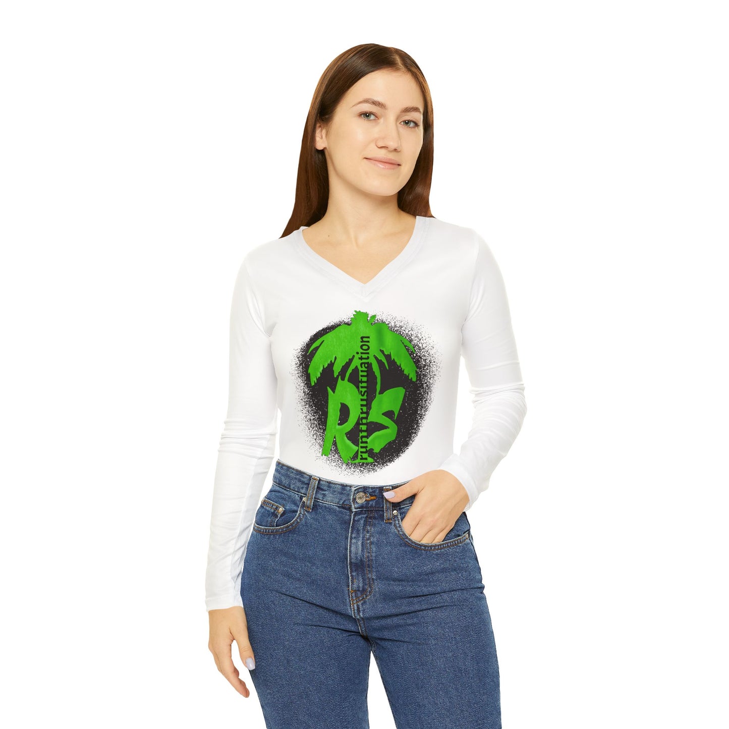 Women's Long Sleeve V-neck Shirt (AOP)