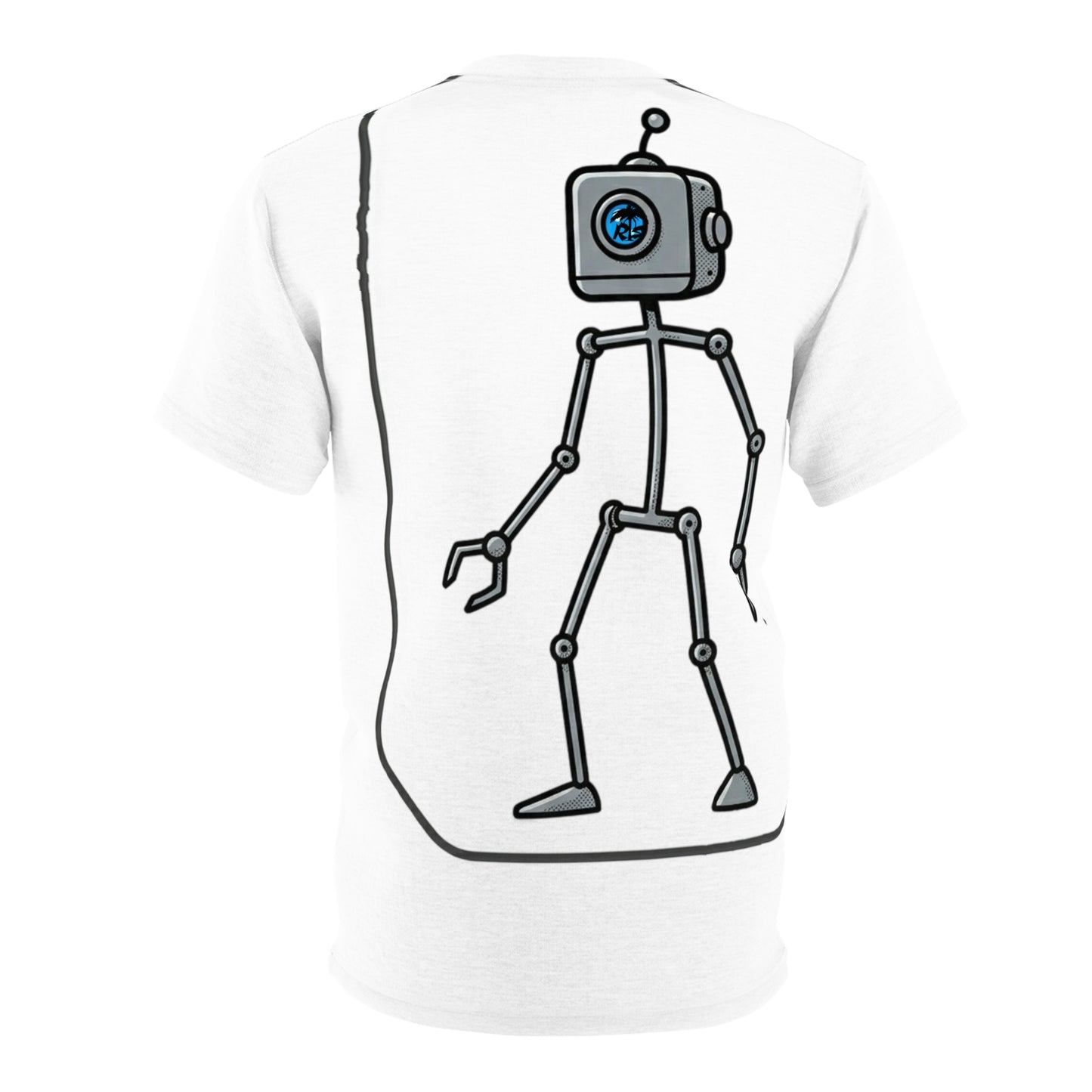 Robot Graphic Tee — 'Runthrustutation' All-Over Print