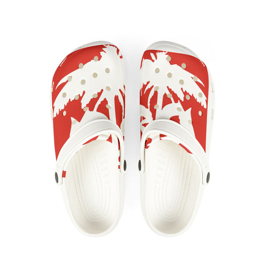 Tropical Red EVA Foam Clogs | Lightweight Casual Footwear, Summer Essential, Beachwear, Vacation Shoes, Fun Garden Clogs