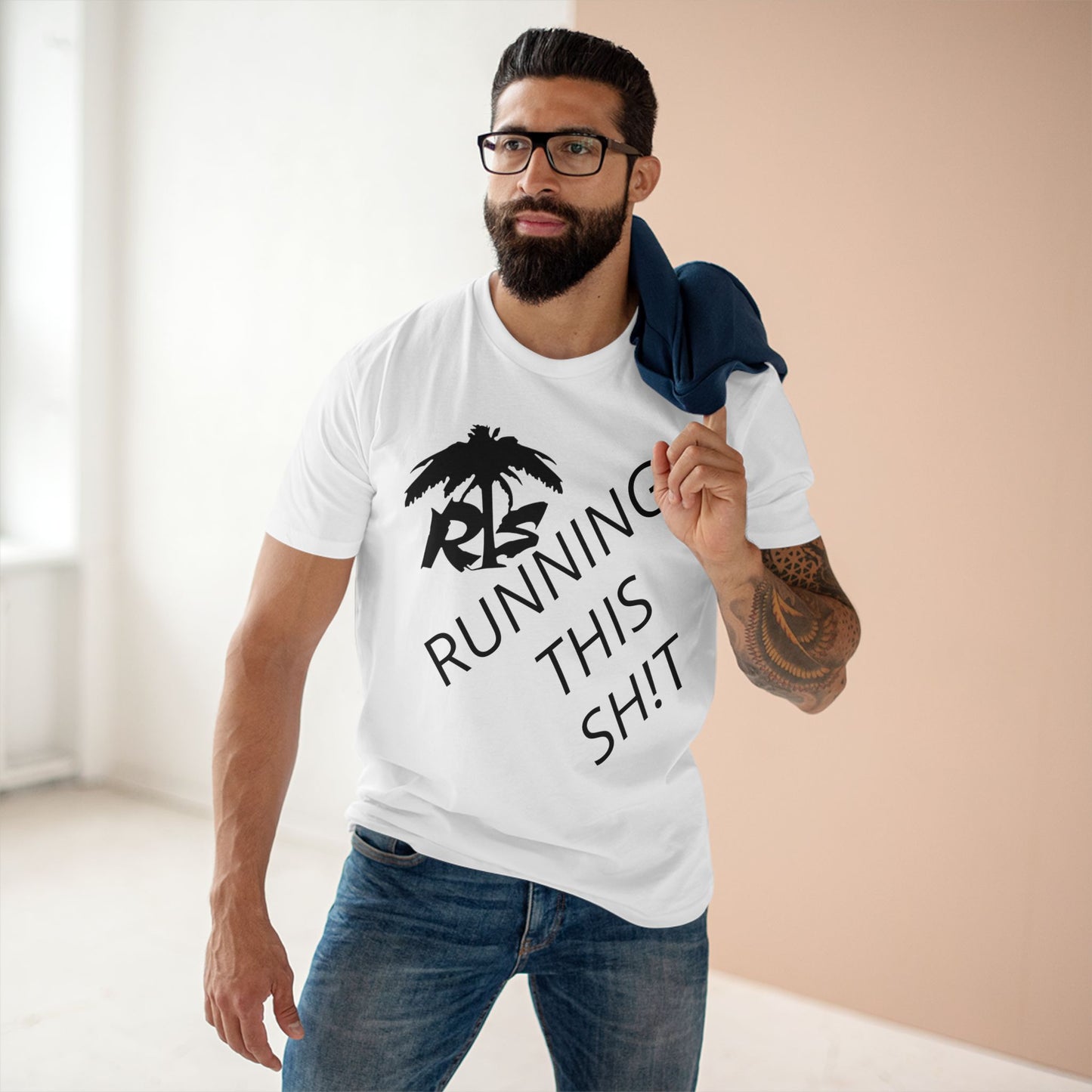T-Shirt — "Running This Sh!t" Tropical Palm Graphic Tee