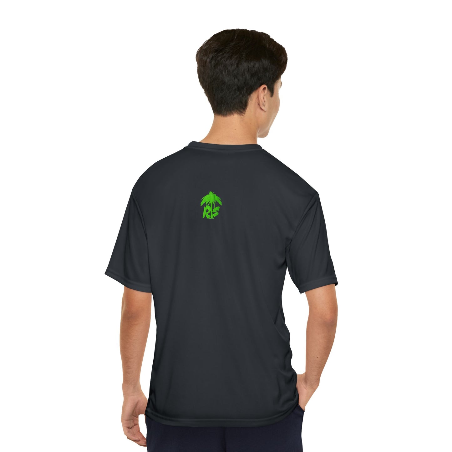 Men's Performance T-Shirt with Palm Tree Design - Fitness Shirt, Workout Tee, Casual Sportswear, Summer Apparel, Eco-Friendly Activewear