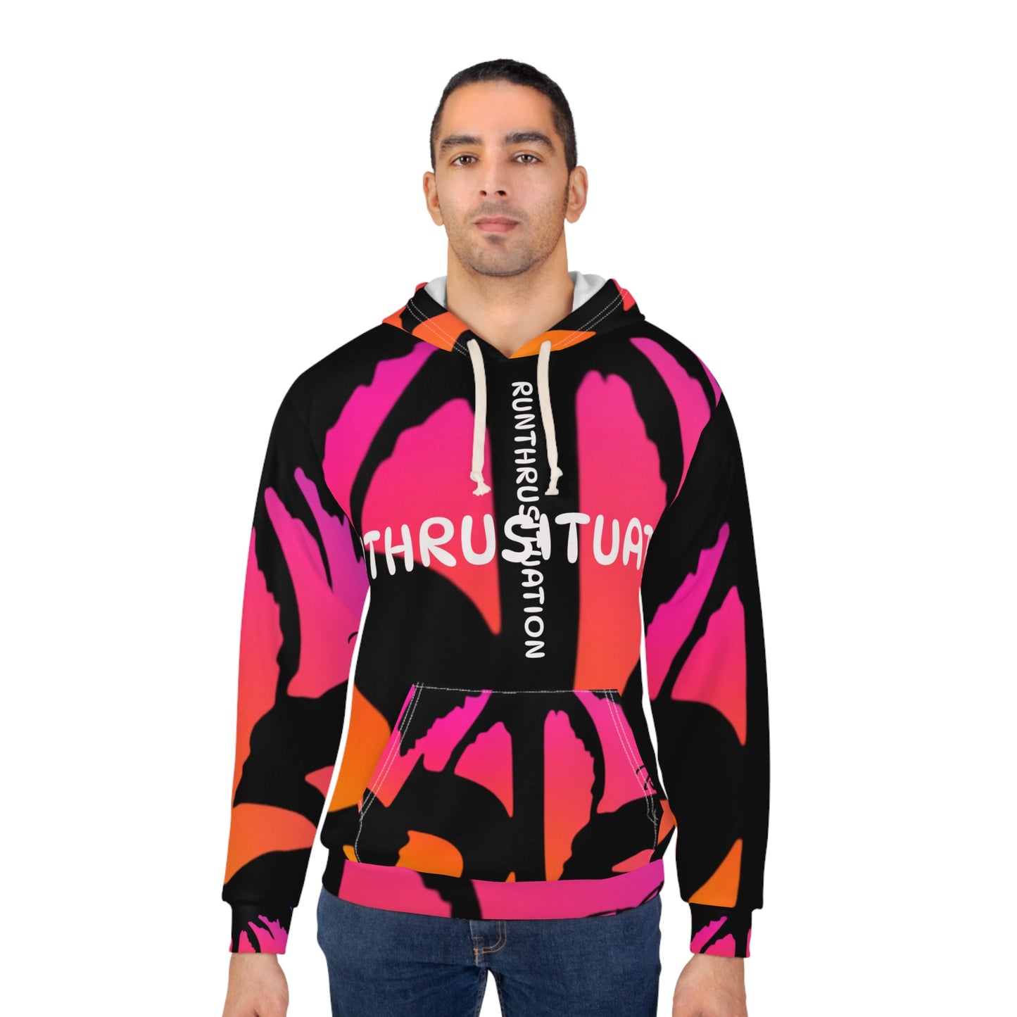 Run Thru Situation Hoodie — Bold Neon Abstract All-Over Pullover
