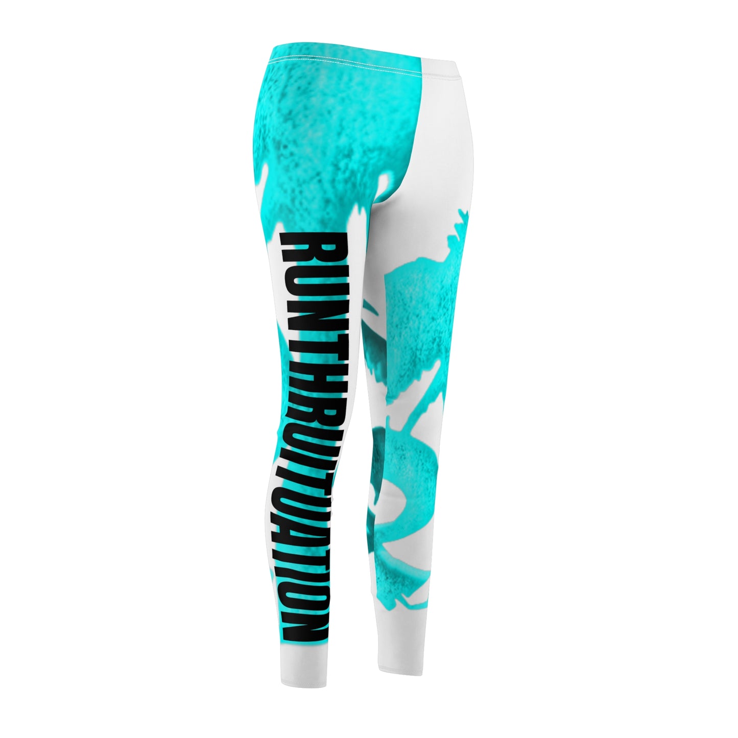 Turquoise Abstract Skull Leggings – Women's Graphic Activewear