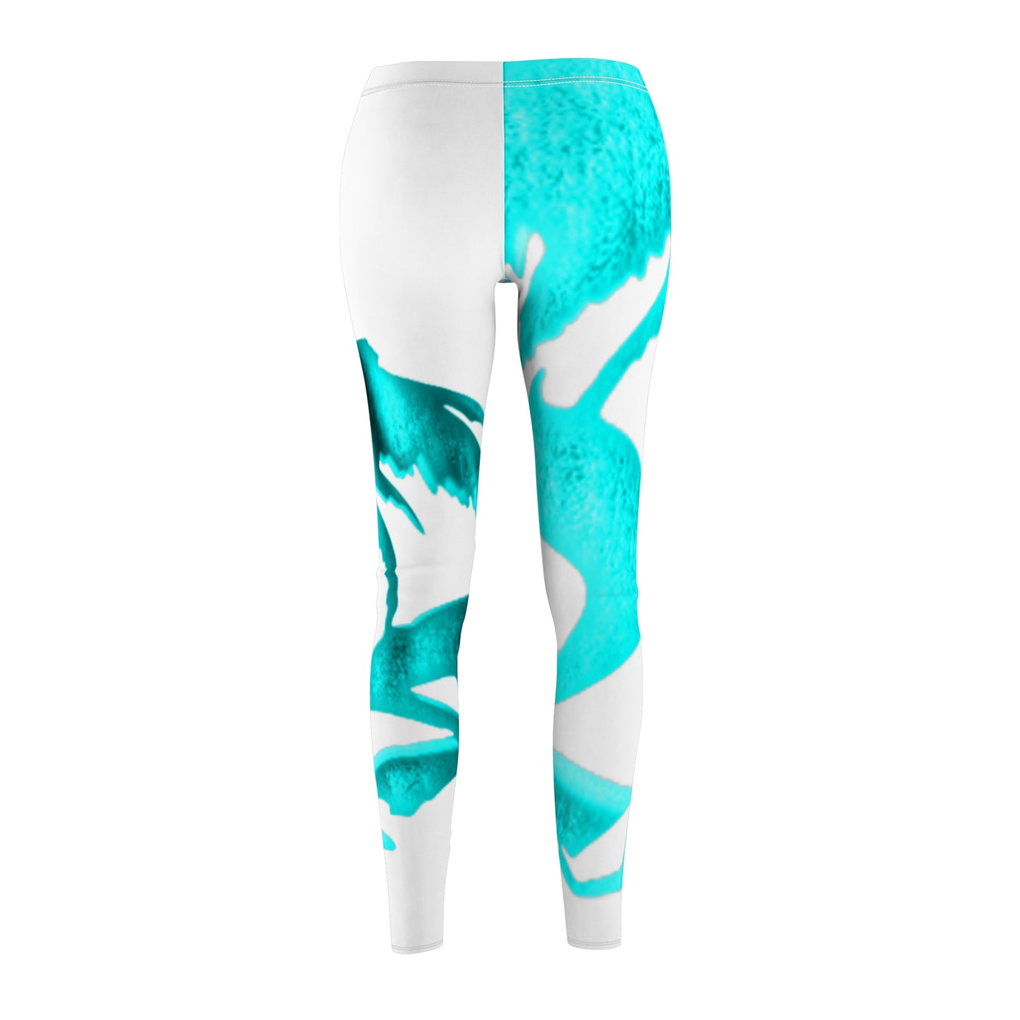 Turquoise Abstract Skull Leggings – Women's Graphic Activewear