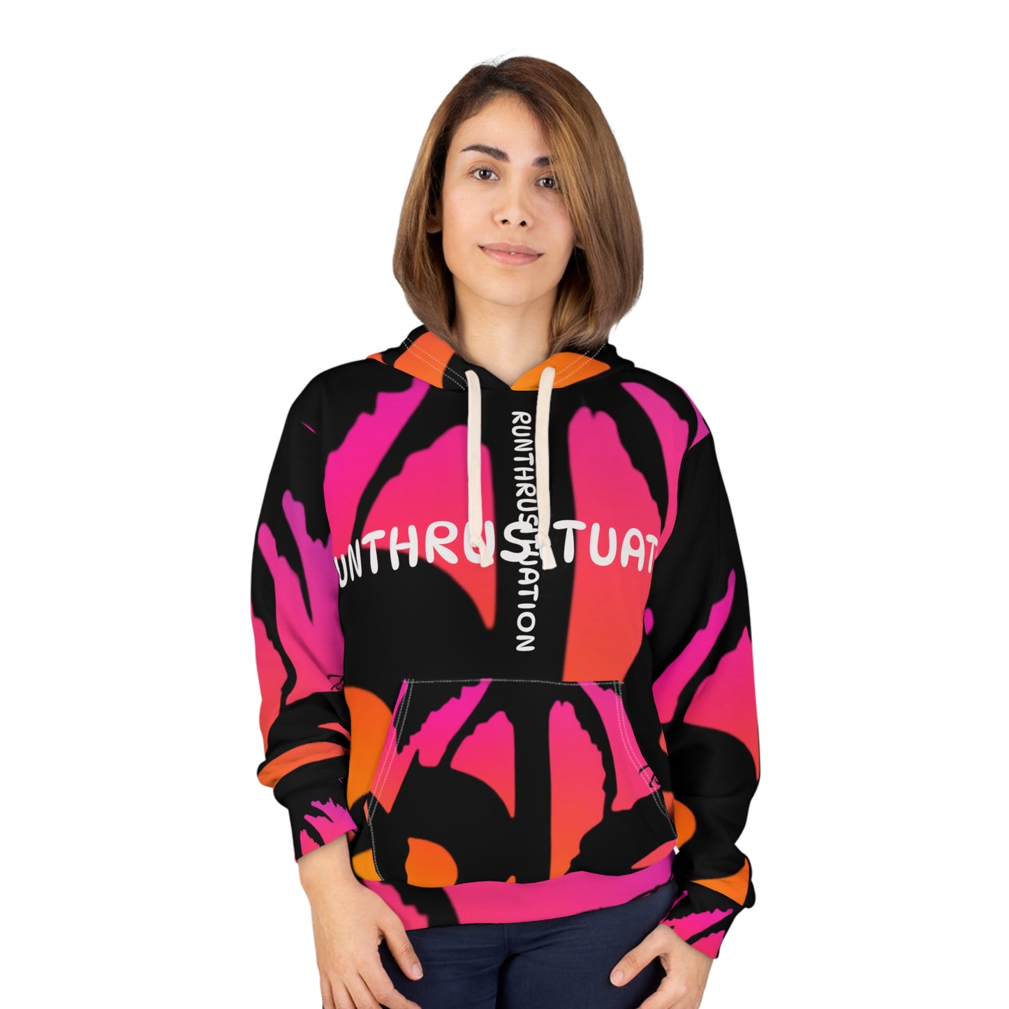 Run Thru Situation Hoodie — Bold Neon Abstract All-Over Pullover