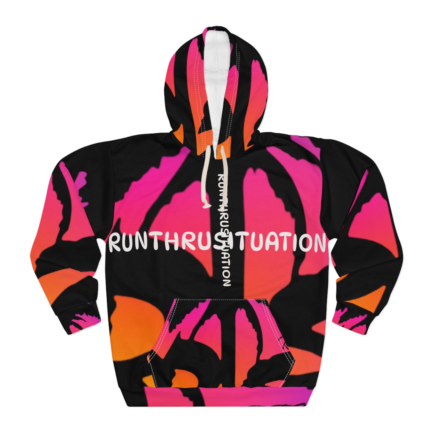 Run Thru Situation Hoodie — Bold Neon Abstract All-Over Pullover