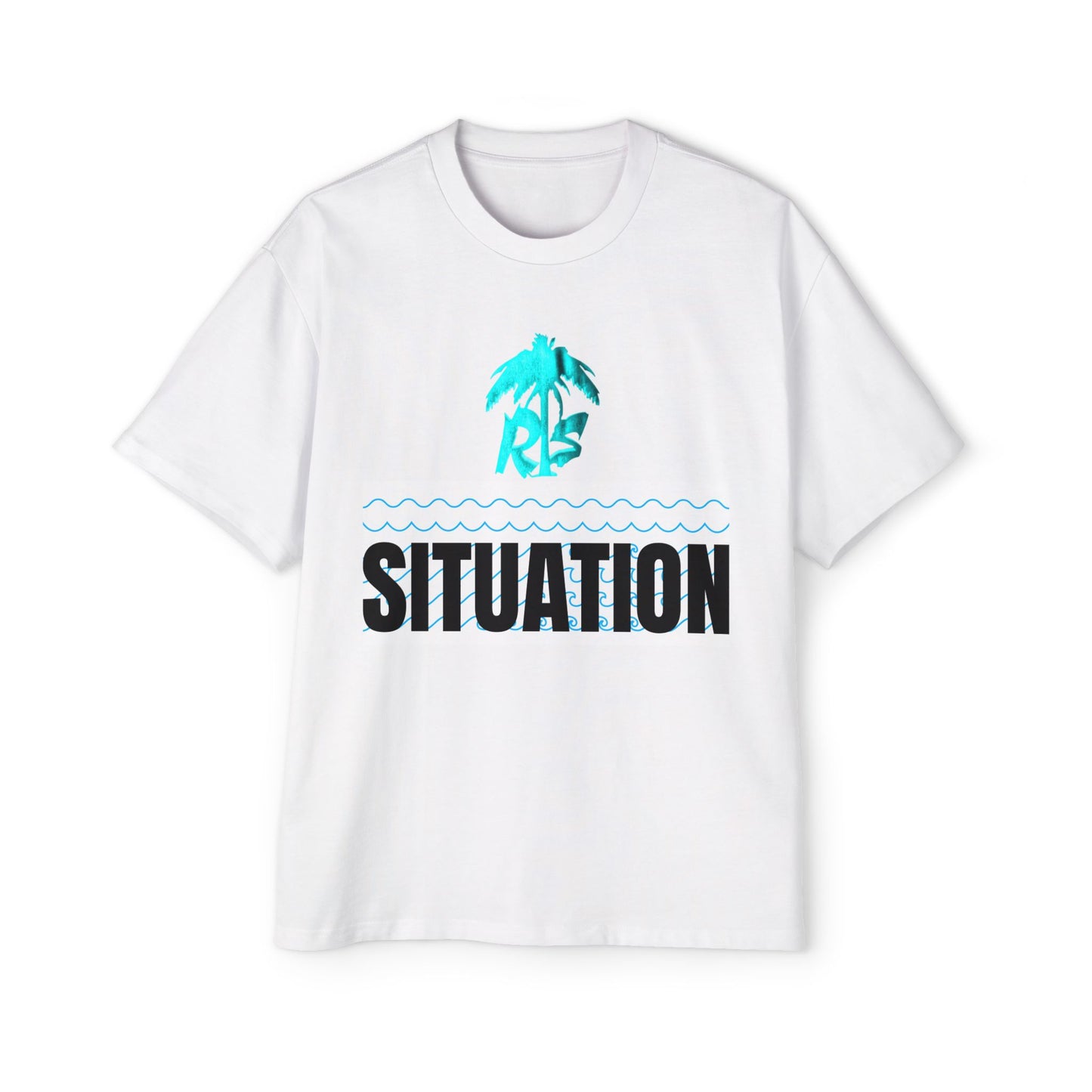 Situation Palm Tee — Men’s Oversized Beach Graphic T‑Shirt