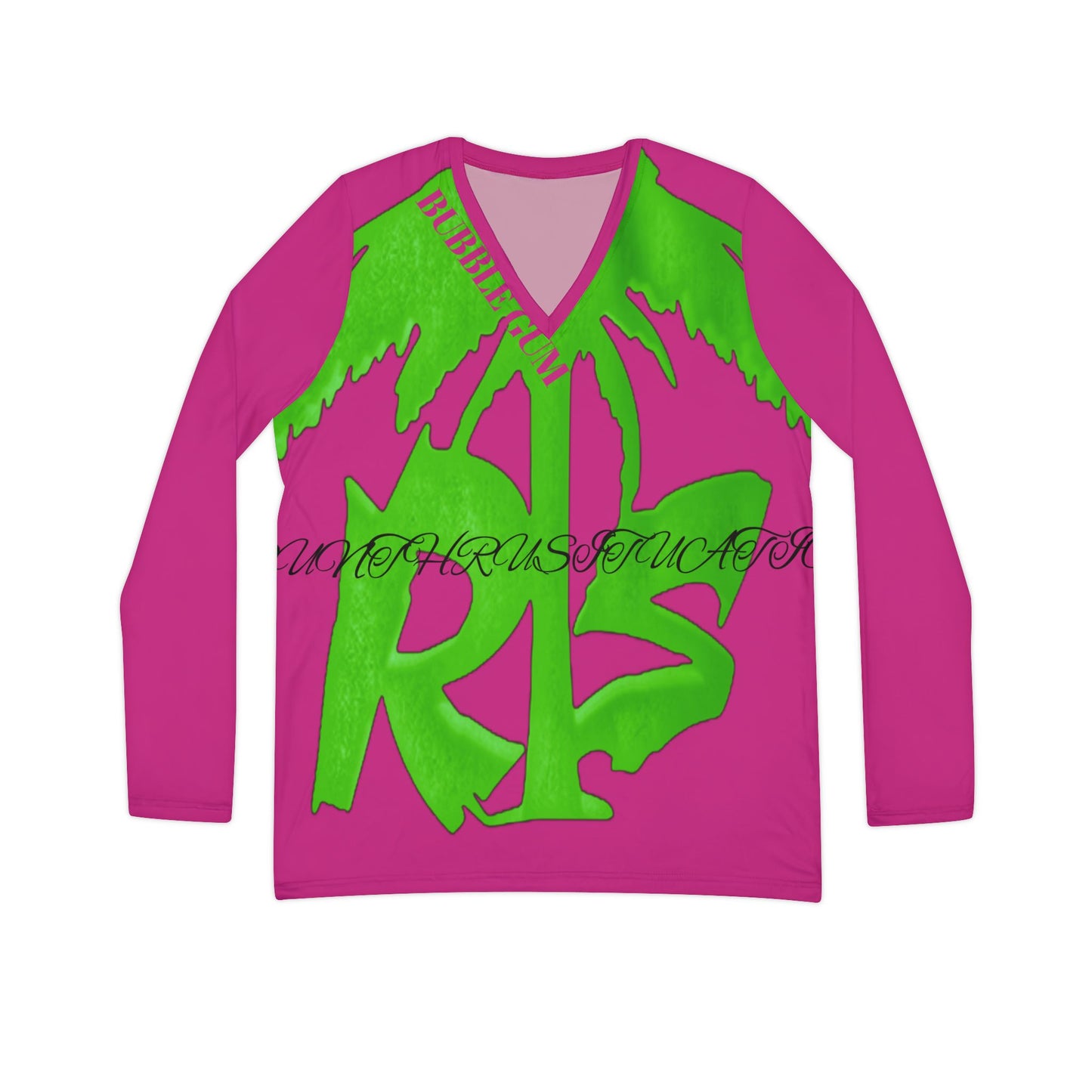 Vibrant Women's Long Sleeve V-Neck Shirt, Trendy Spring Fashion, Casual Daywear, Gift for Her, Summer Vibes Apparel