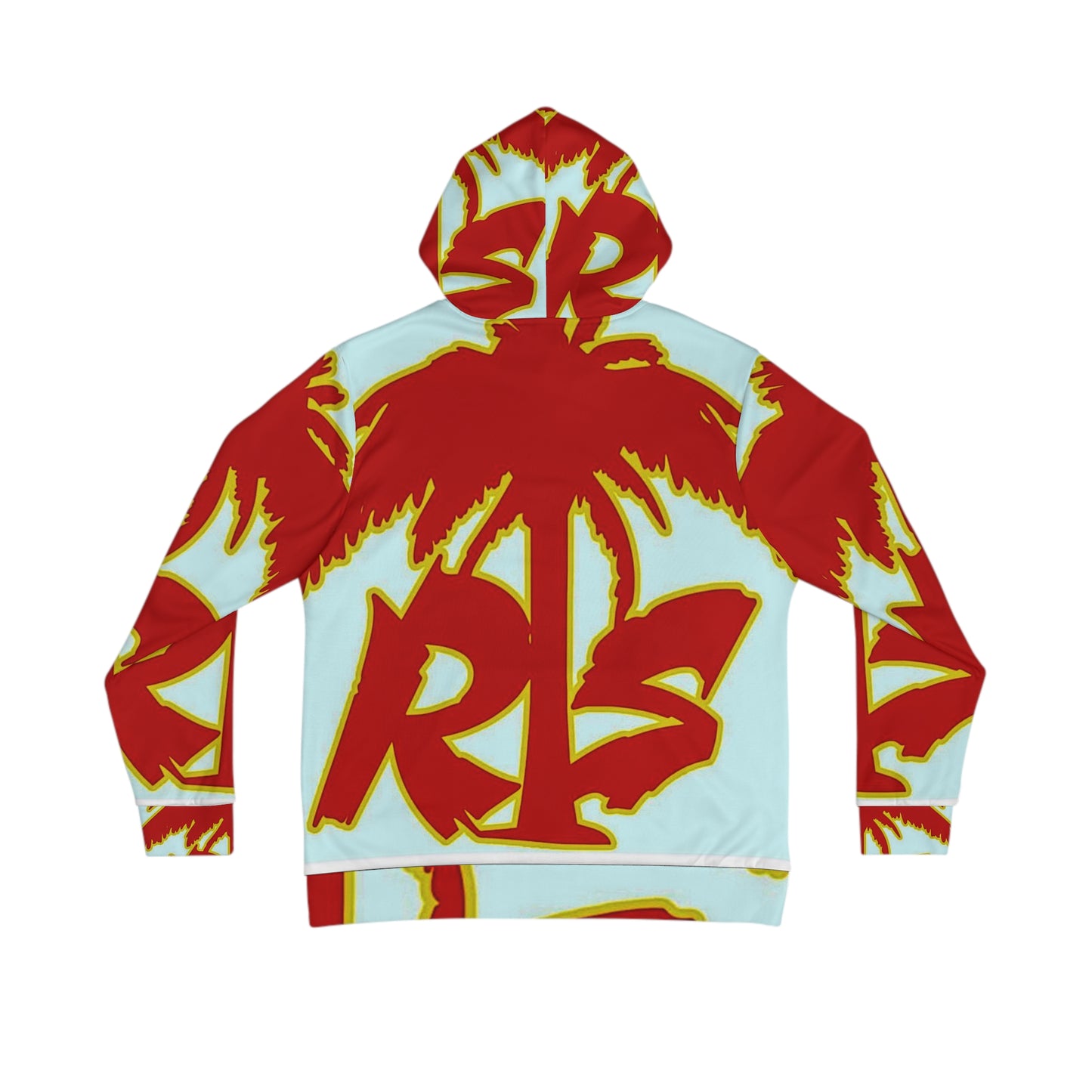 Bold Red Graffiti Hoodie – "Run Thrust Vutation" All-Over Print