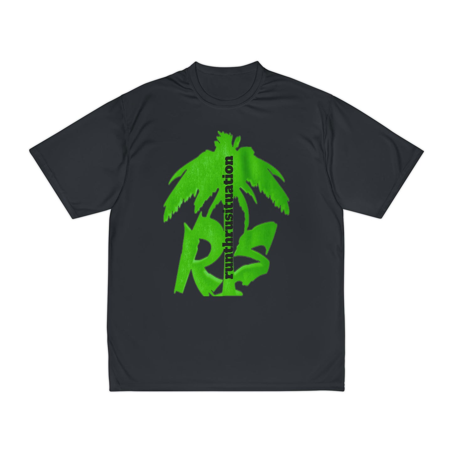 Men's Performance T-Shirt with Palm Tree Design - Fitness Shirt, Workout Tee, Casual Sportswear, Summer Apparel, Eco-Friendly Activewear