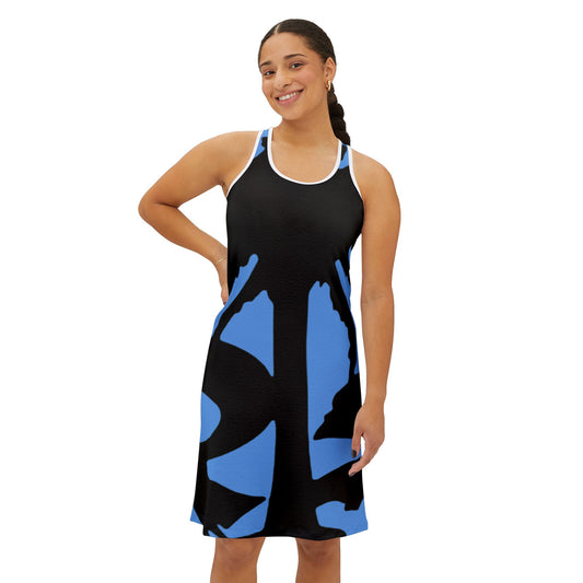 Tropical AOP Racerback Dress for Women - Perfect for Summer, Beach Days, Vacations, Parties, and Casual Outings